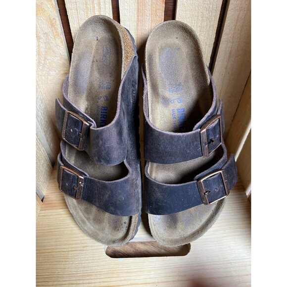 Women's Shoes Birkenstock Arizona Slide Sandals Brown 38 - Picture 4 of 8